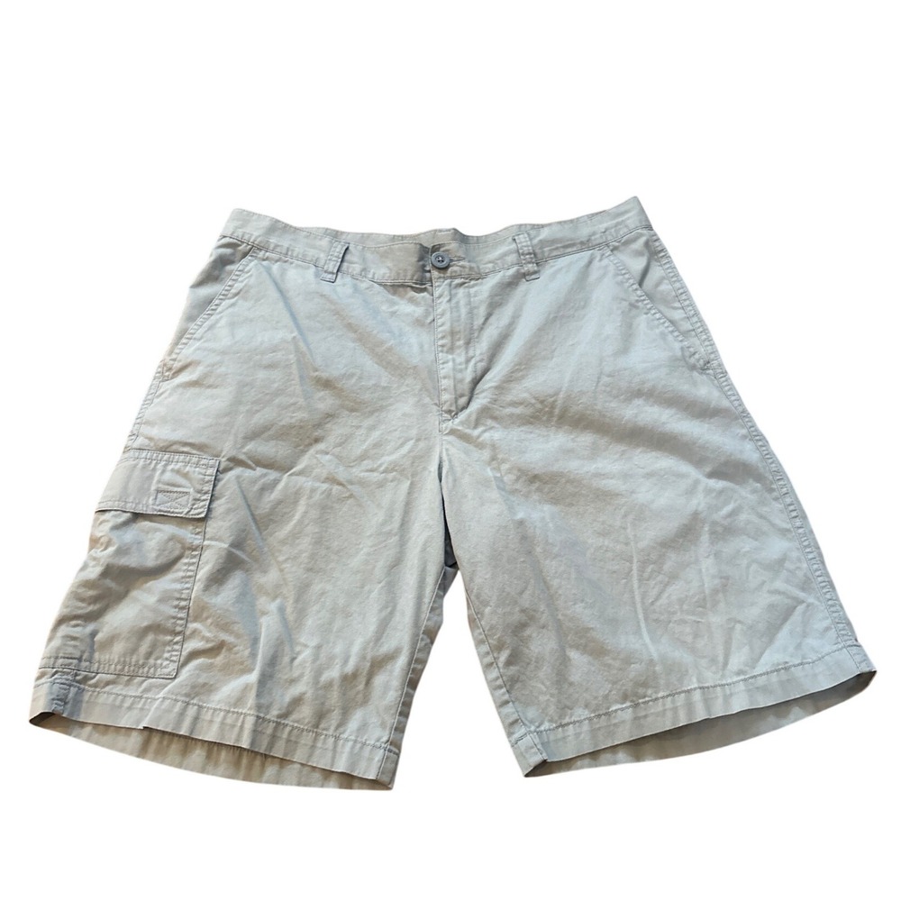 Columbia Cargo Shorts Mens Blue Grey Cotton Outdoor Utility SIZE 36